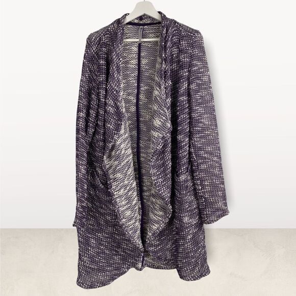 Fabletics Purple Moscow Duster Wrap Cardigan size Medium - Picture 3 of 9